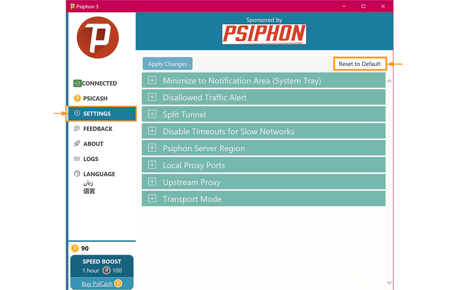 Psiphon Desktop