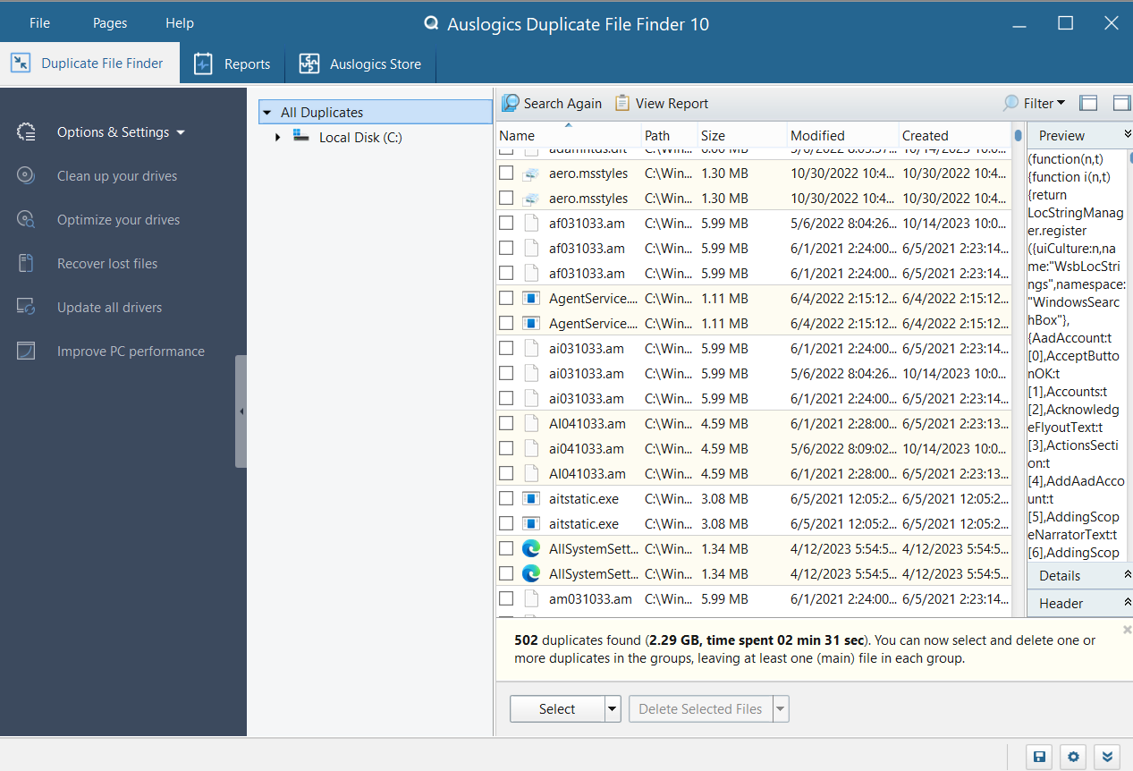 Auslogics Duplicate File Finder Full Version 